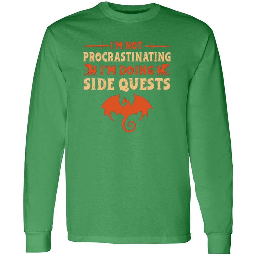 I'm Doing Side Quests Long Sleeve T-Shirt - Irish Green - 10