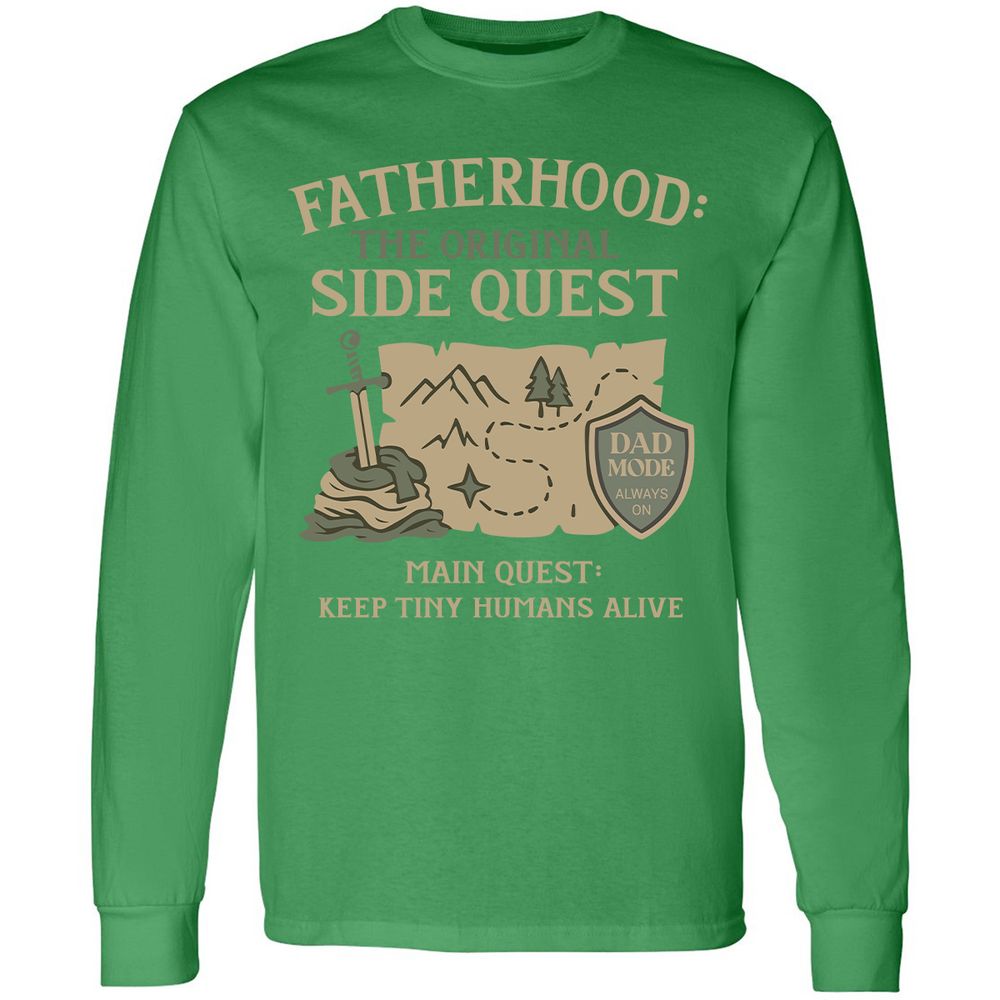 Fatherhood The Original Side Quest Long Sleeve T-Shirt - Irish Green - 10