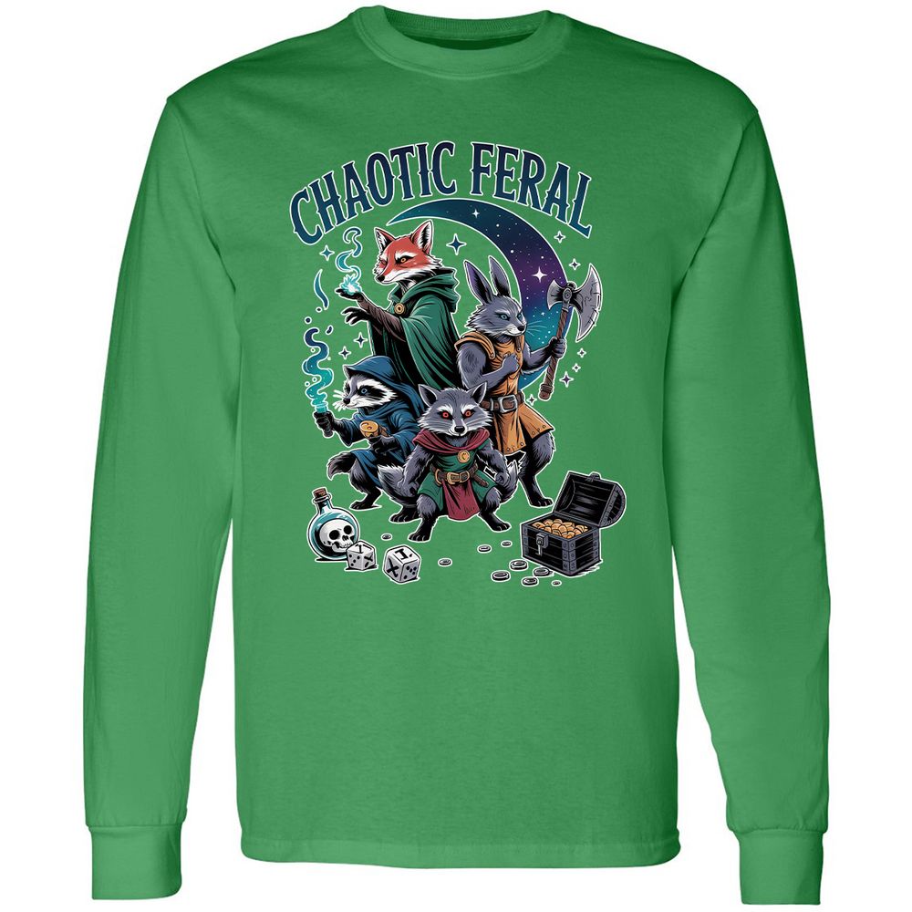 Chaotic Feral Long Sleeve T-Shirt - Irish Green - 10