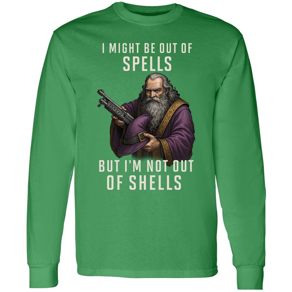 Not Out Of Shells Long Sleeve T-Shirt - Irish Green - 10