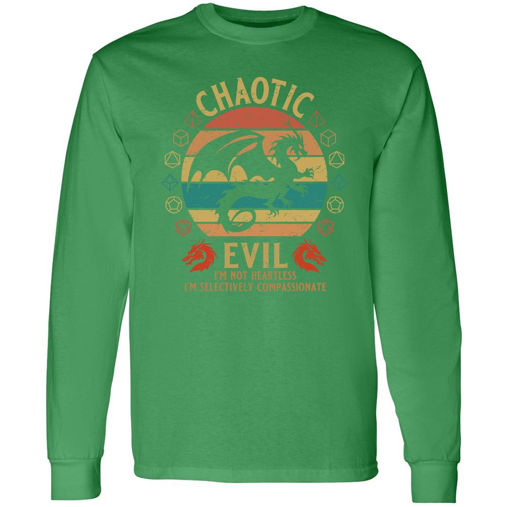 Chaotic Evil Long Sleeve T-Shirt - Irish Green - 10