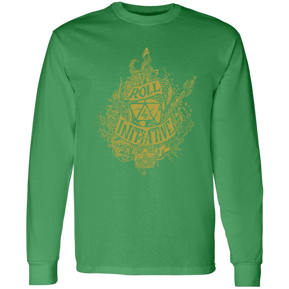Roll Initiative Long Sleeve T-Shirt - Irish Green - 10