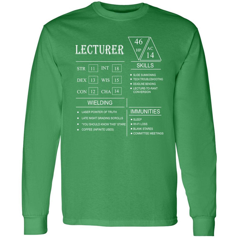 Lecturer New Long Sleeve T-Shirt - Irish Green - 10