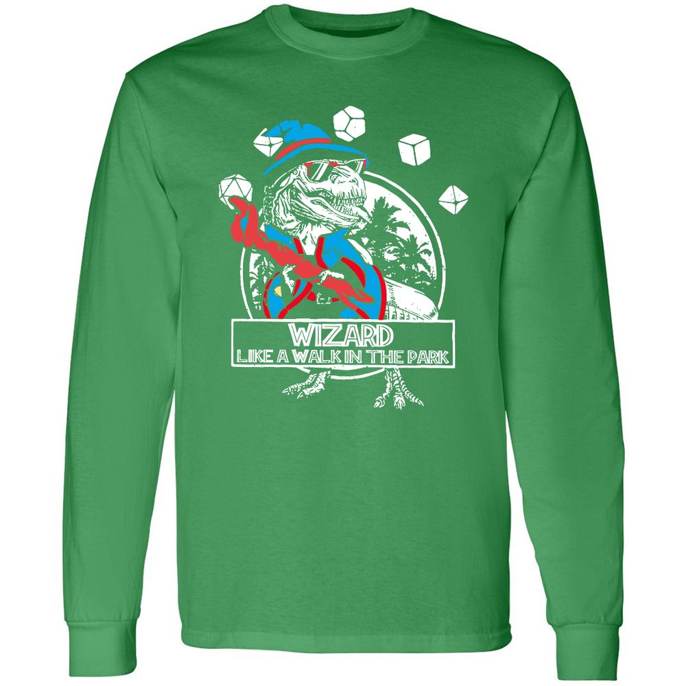 Wizard Like The Walk In The Park Long Sleeve T-Shirt - Irish Green - 10