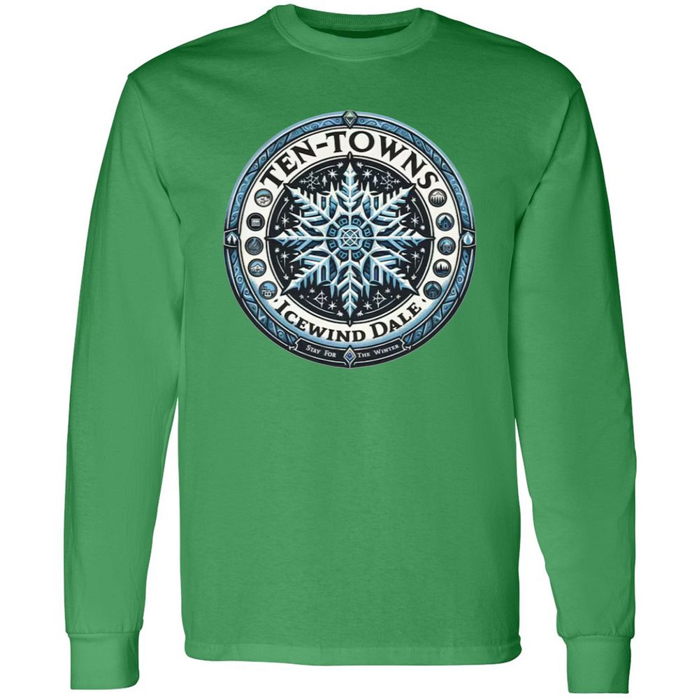 Ten-Towns Icewind Dale Long Sleeve T-Shirt - Irish Green - 10