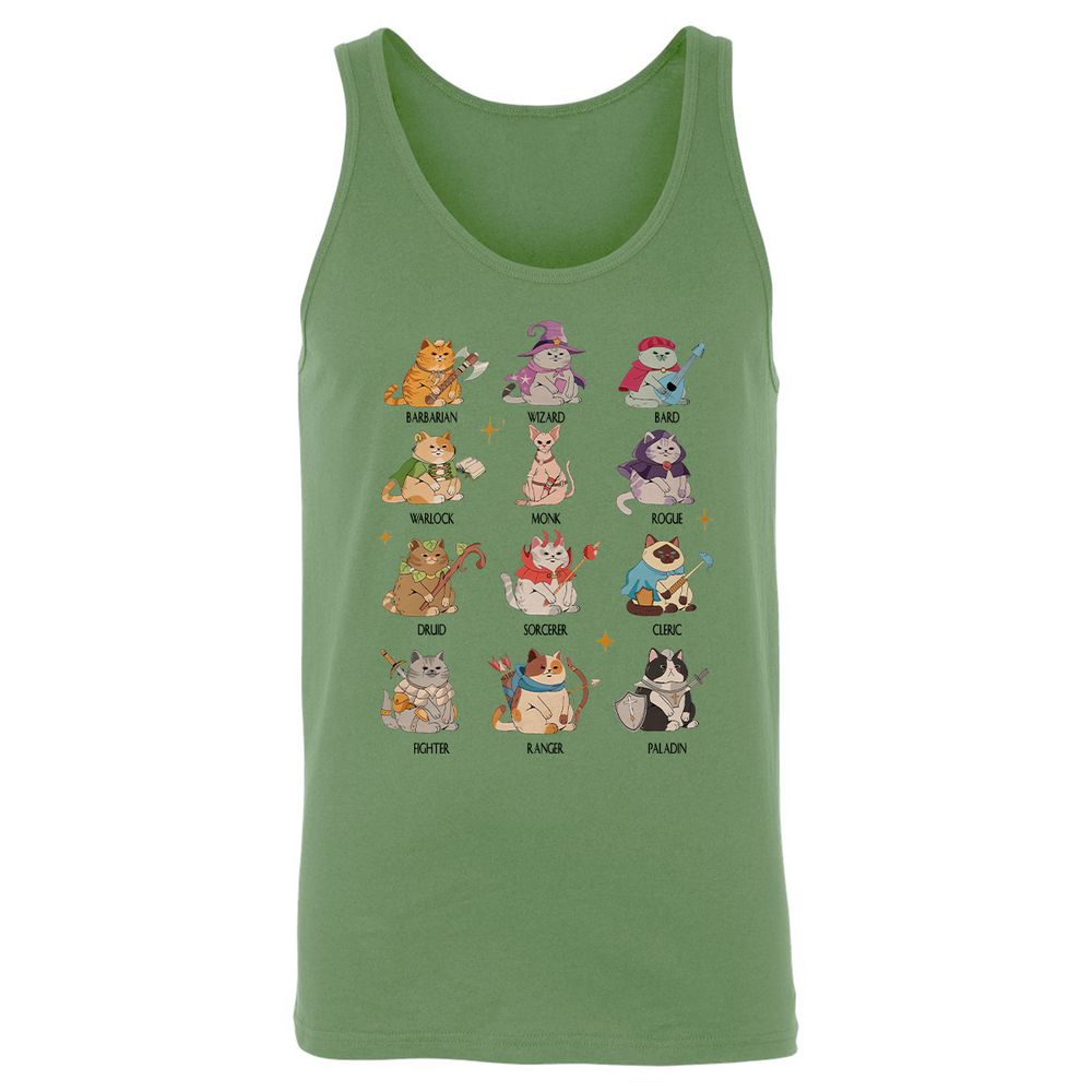 Dungeons And Cats Unisex Jersey Tank - Leaf - 10