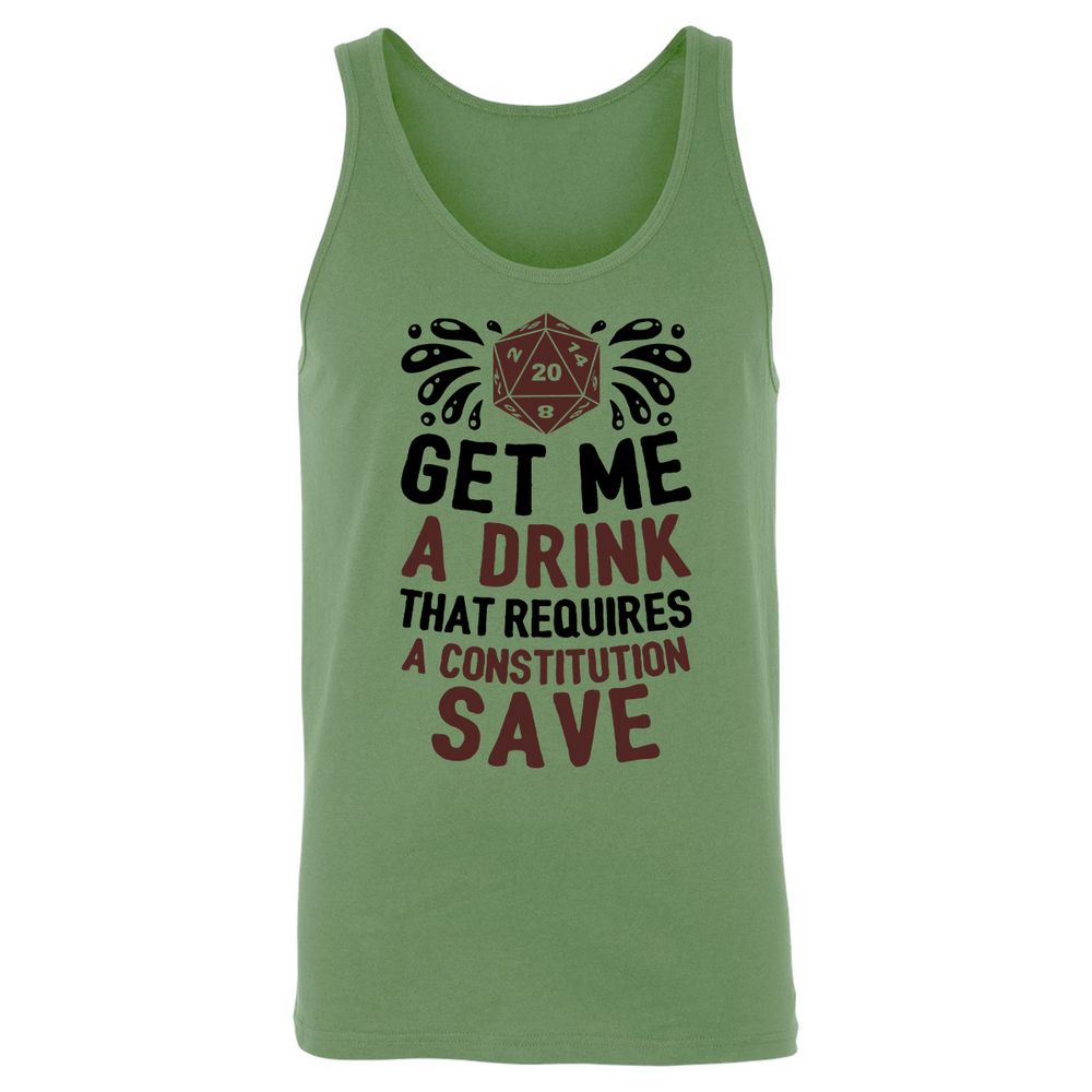 Get Me A Drink Unisex Jersey Tank - Leaf - 10