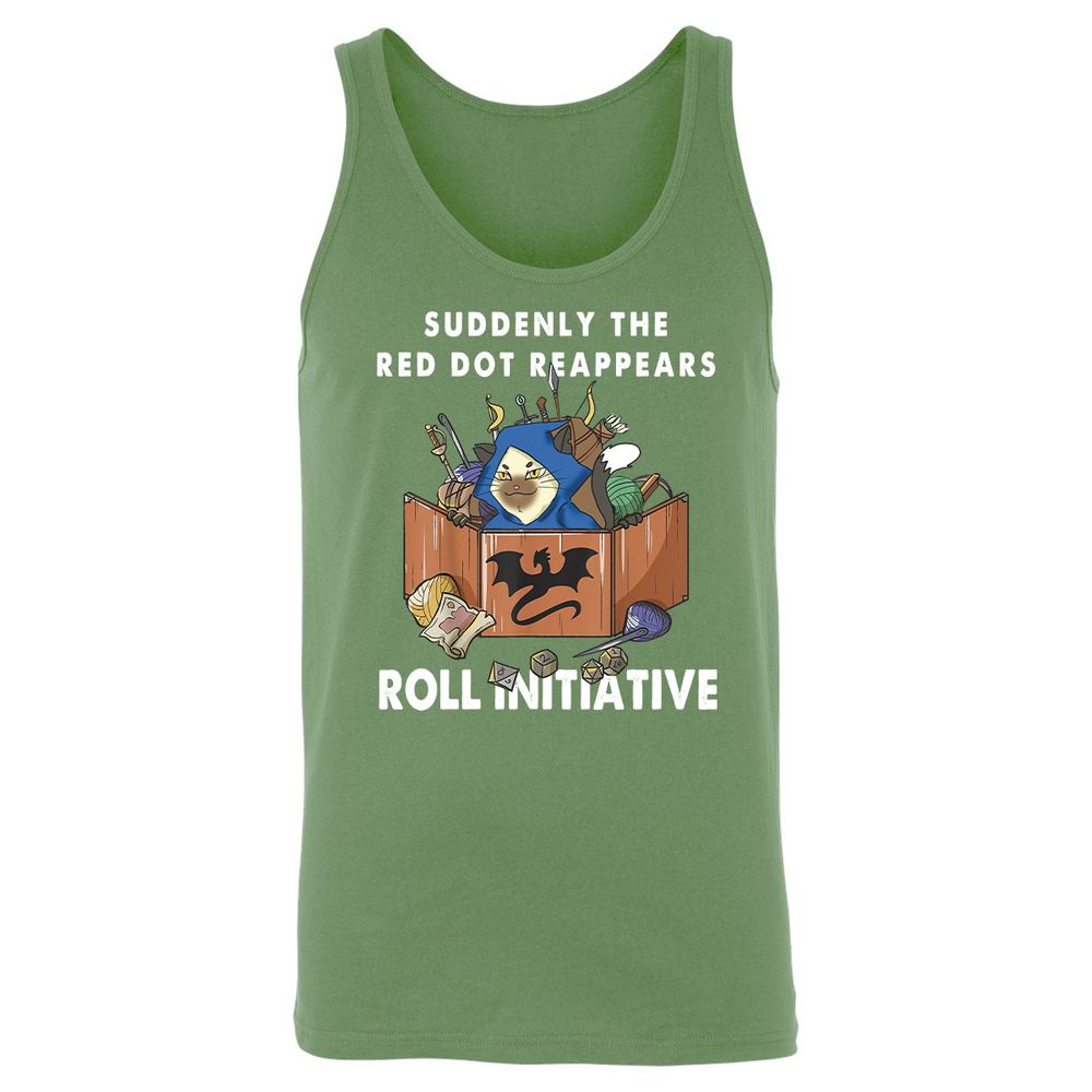 Suddenly The Red Dot Reappears Roll Initiative Unisex Jersey Tank - Leaf - 10