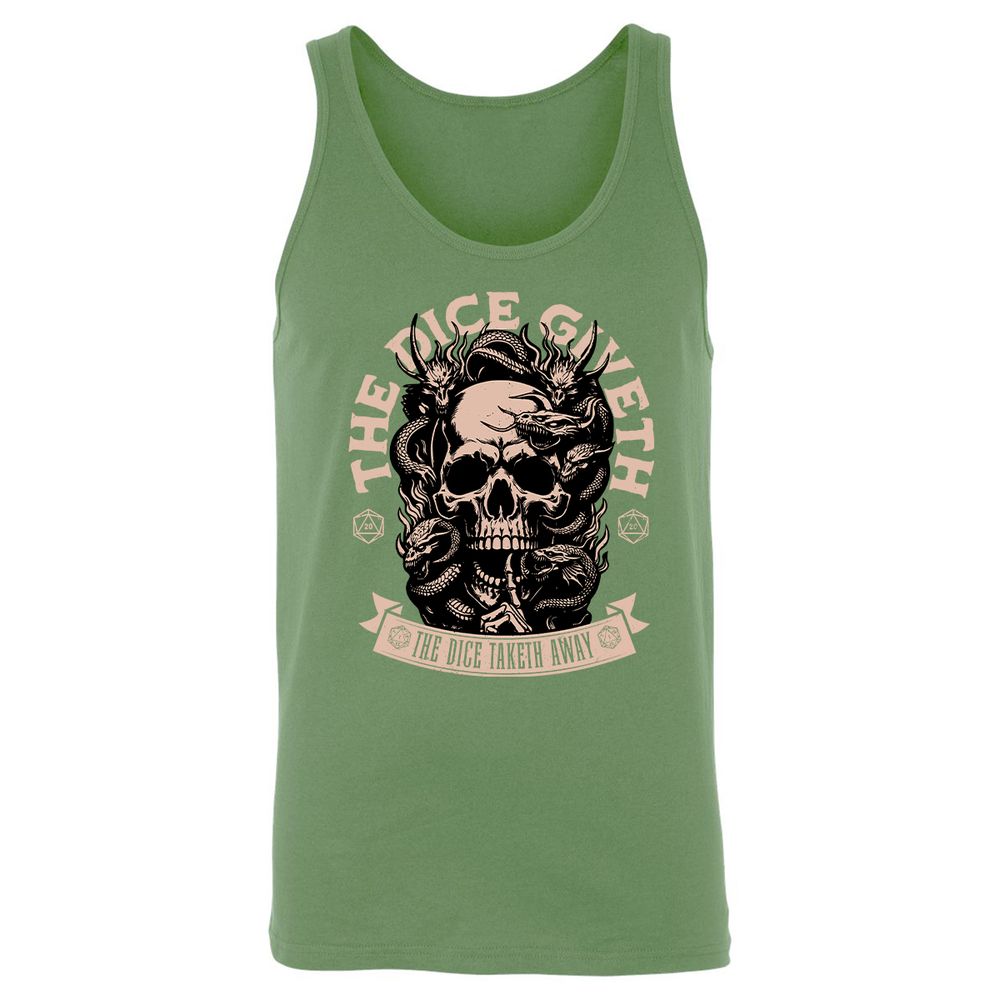 The Dice Giveth The Dice Taketh Away Unisex Jersey Tank - Leaf - 10