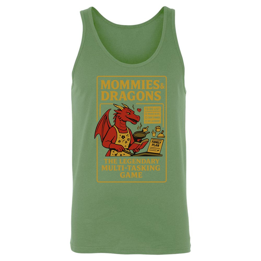 Mommies & Dragons Unisex Jersey Tank - Leaf - 10