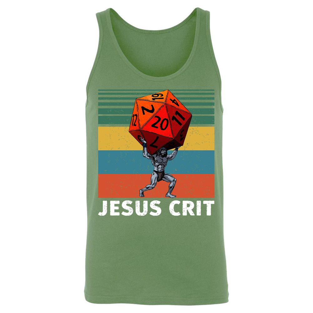 Jesus Crit Unisex Jersey Tank - Leaf - 10
