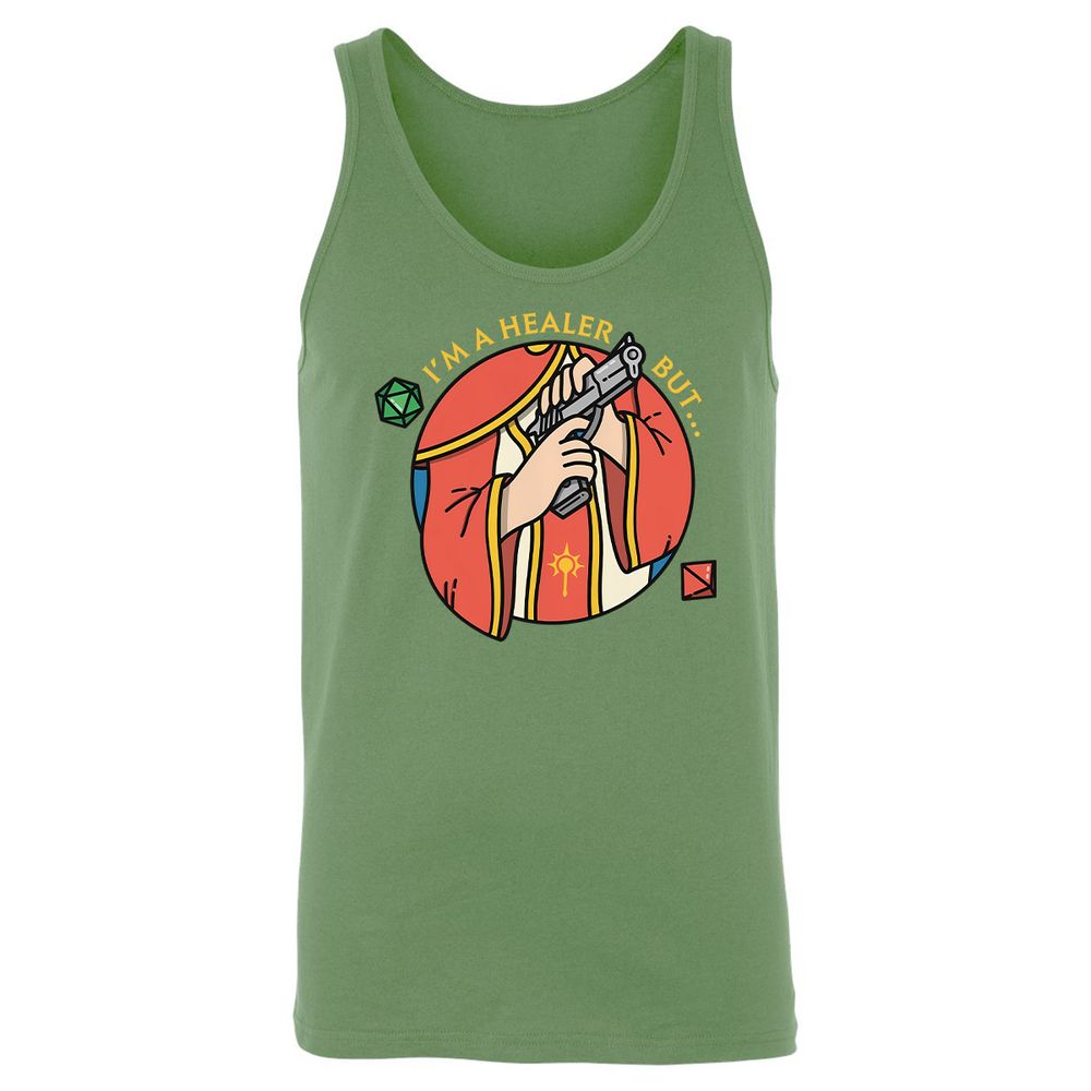 I'm A Healer But Unisex Jersey Tank - Leaf - 10