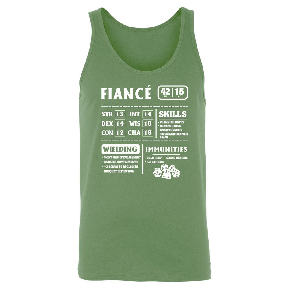 Fiance Stats Unisex Jersey Tank - Leaf - 10
