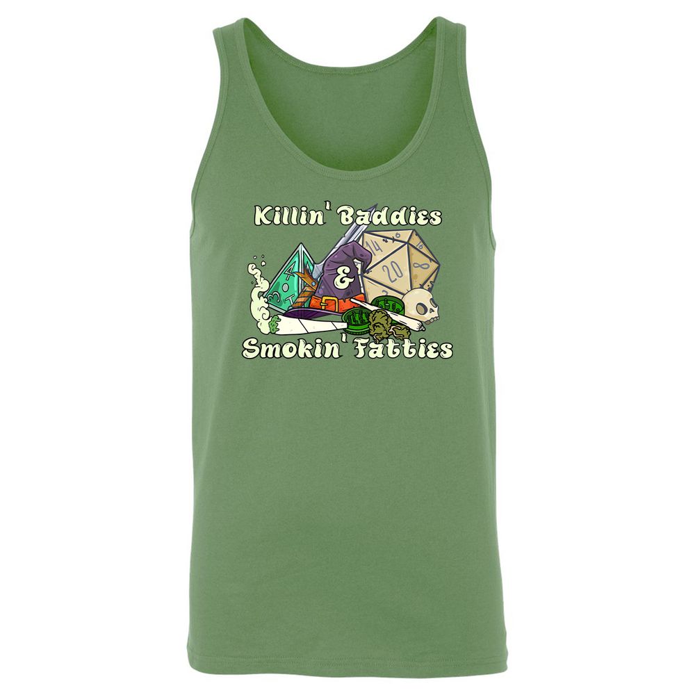 Killin' Baddies Smokin' Fatties Unisex Jersey Tank - Leaf - 10