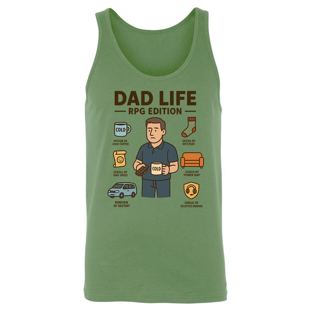 Dad Life RPG Edition Unisex Jersey Tank - Leaf - 10