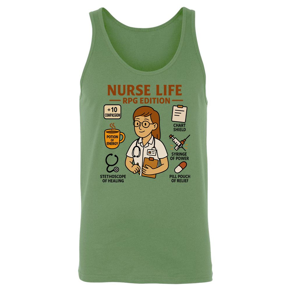 Nurse Life RPG Edition Unisex Jersey Tank - Leaf - 10