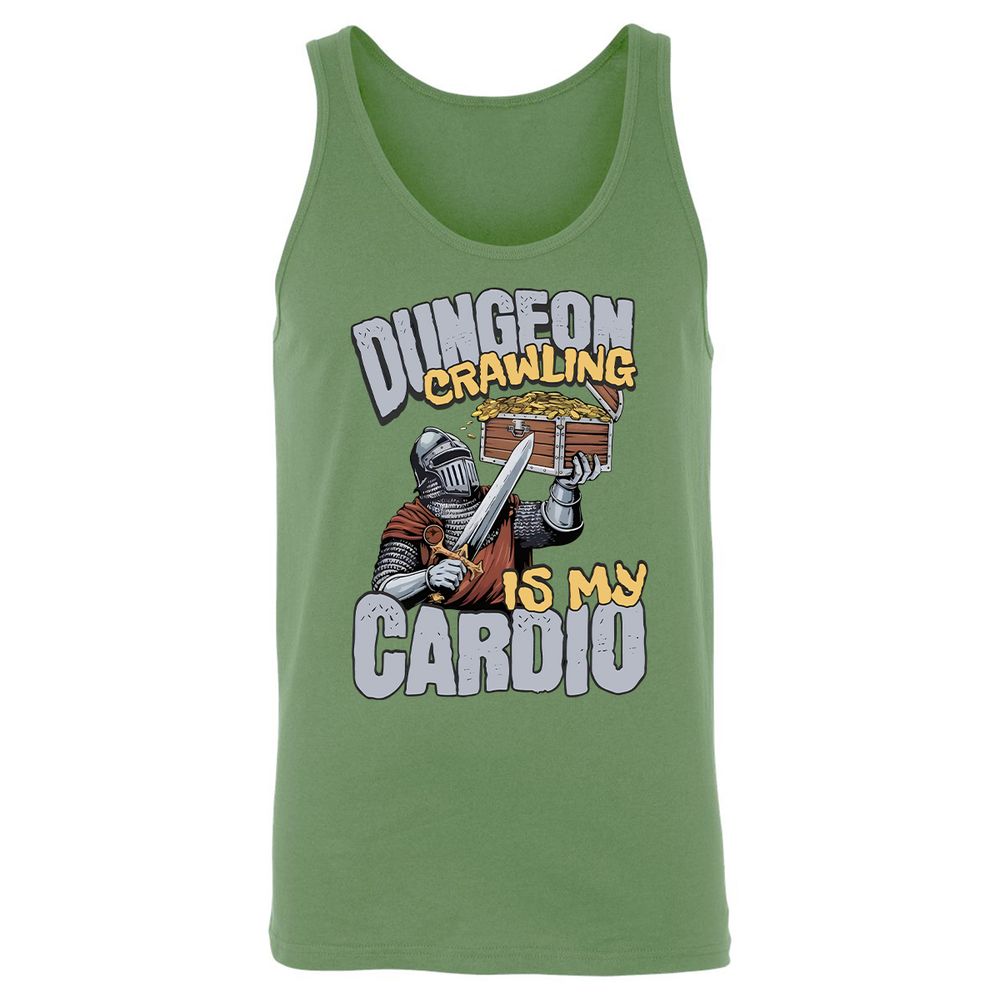 Dungeon Crawling Is My Cardio Unisex Jersey Tank - Leaf - 10