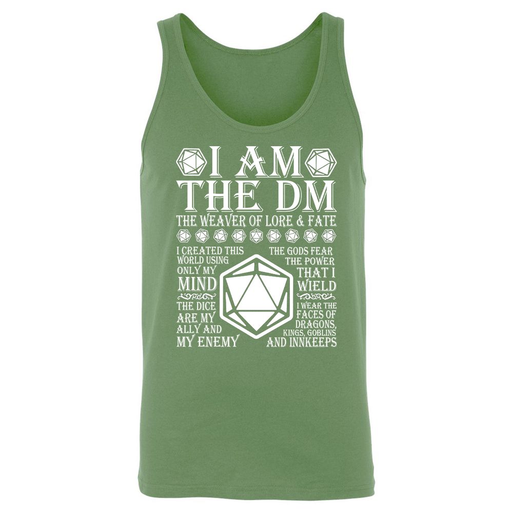 I Am The DM The Weaver Of Lore And Fate Unisex Jersey Tank - Leaf - 10