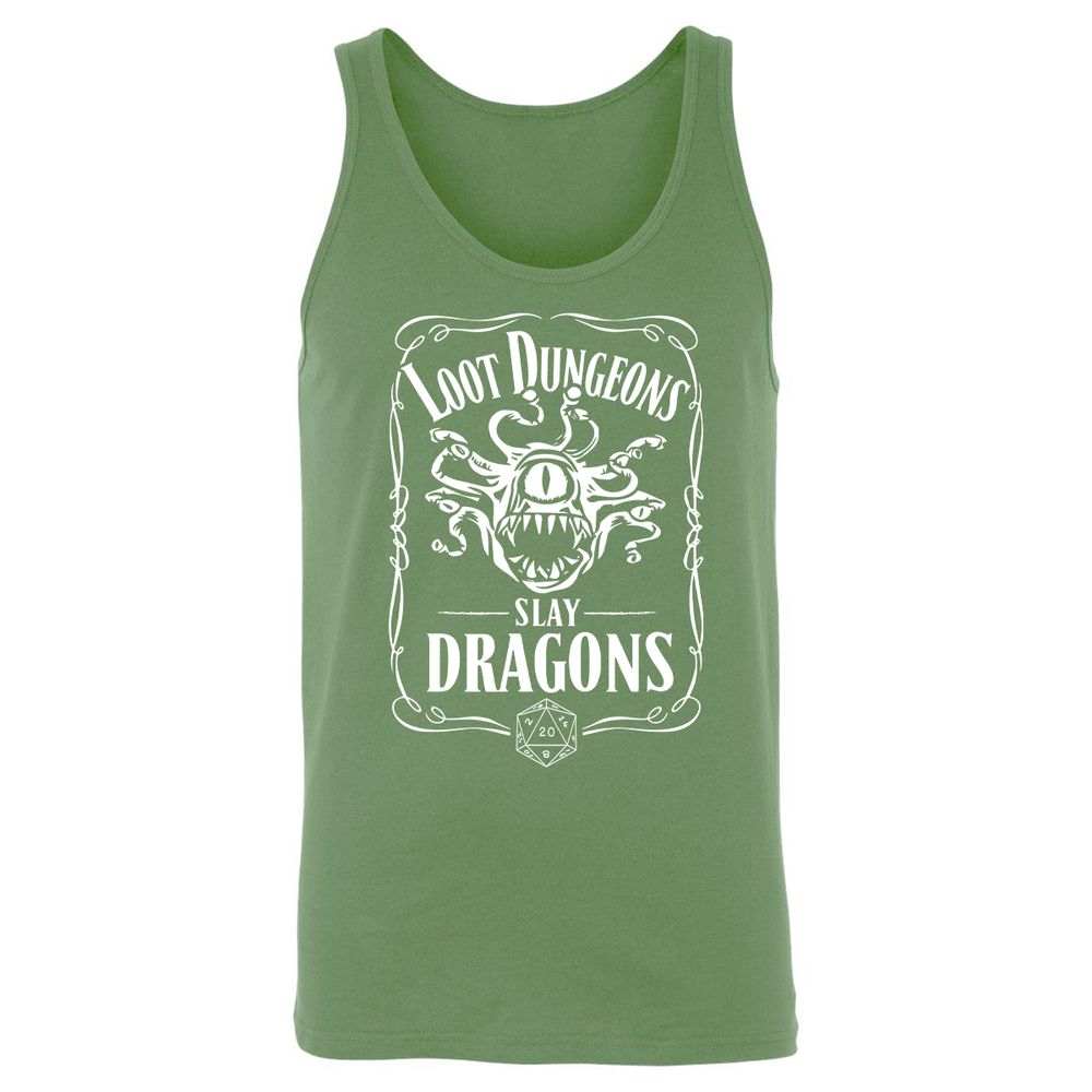 Loot Dungeon Slay Dragons Unisex Jersey Tank - Leaf - 10
