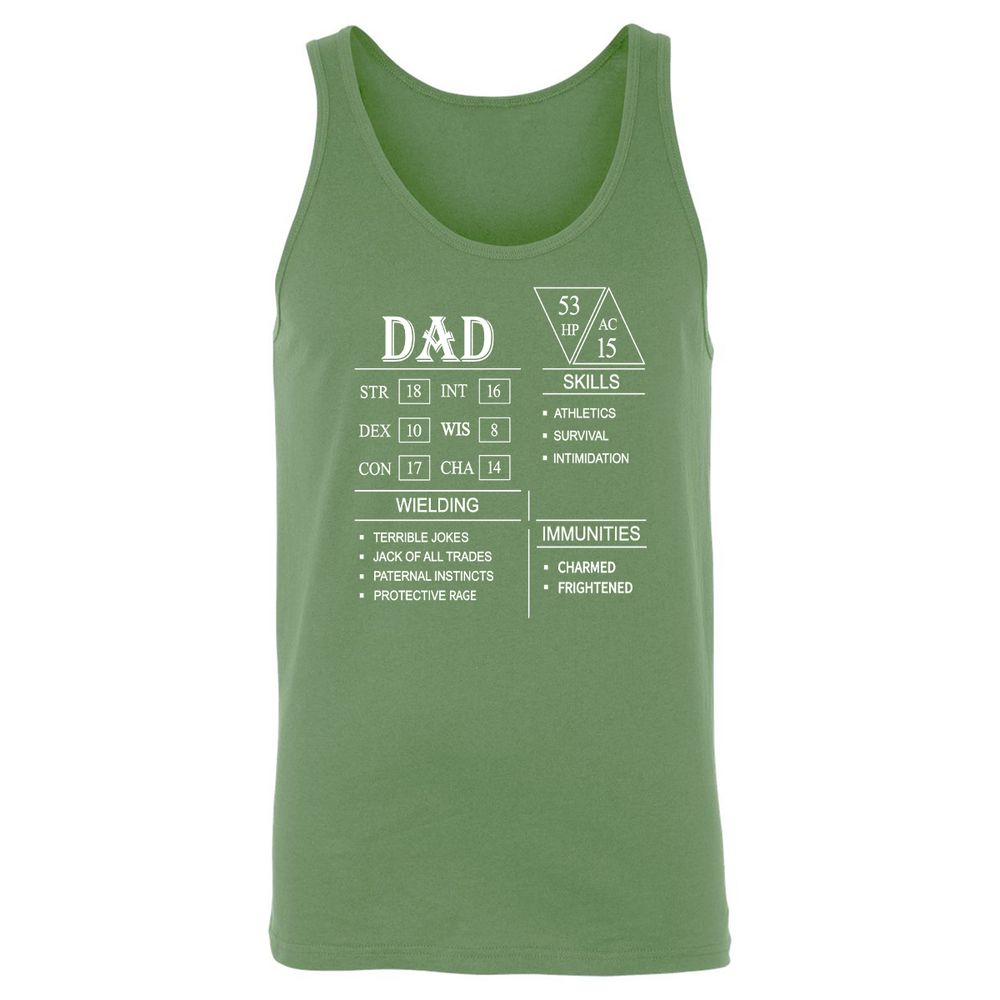 Dad Stat Block Unisex Jersey Tank - Leaf - 10