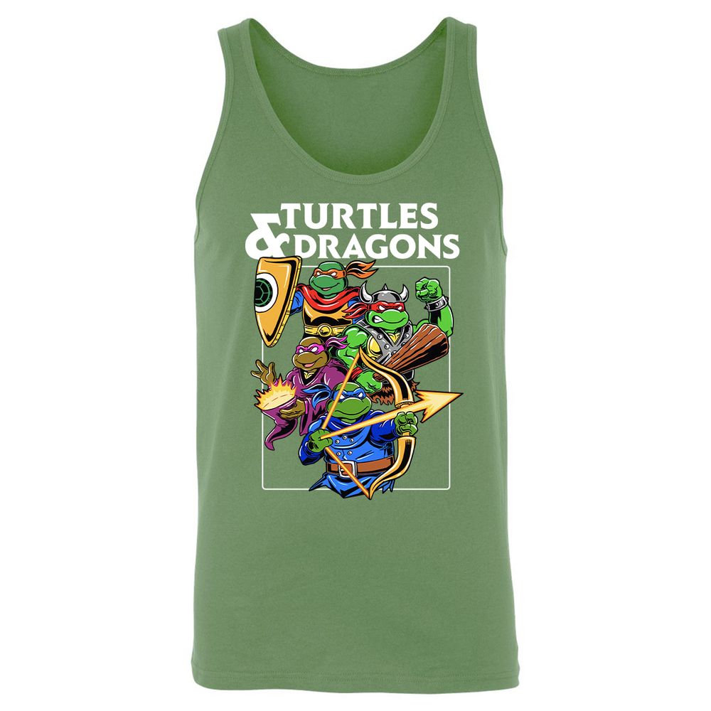 Turtles & Dragons Unisex Jersey Tank - Leaf - 10