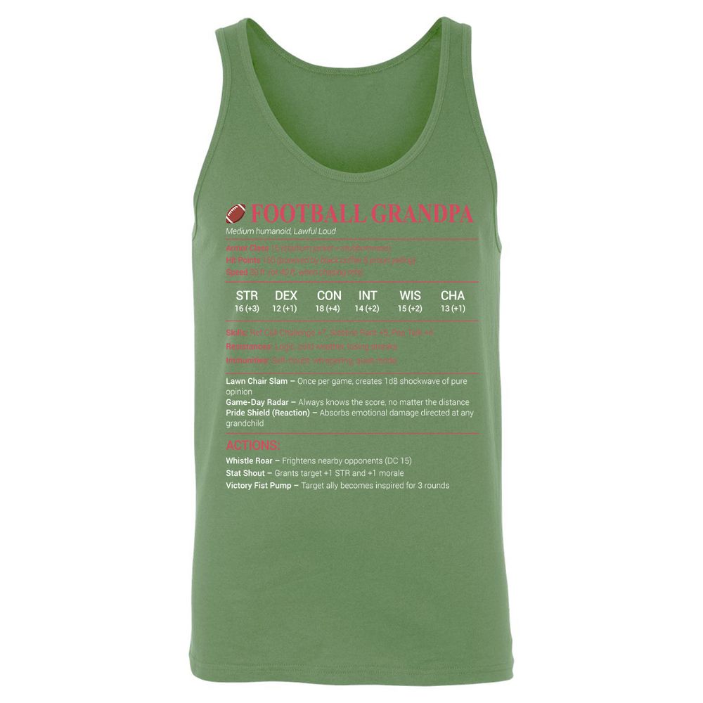 Football Grandpa Unisex Jersey Tank - Leaf - 10