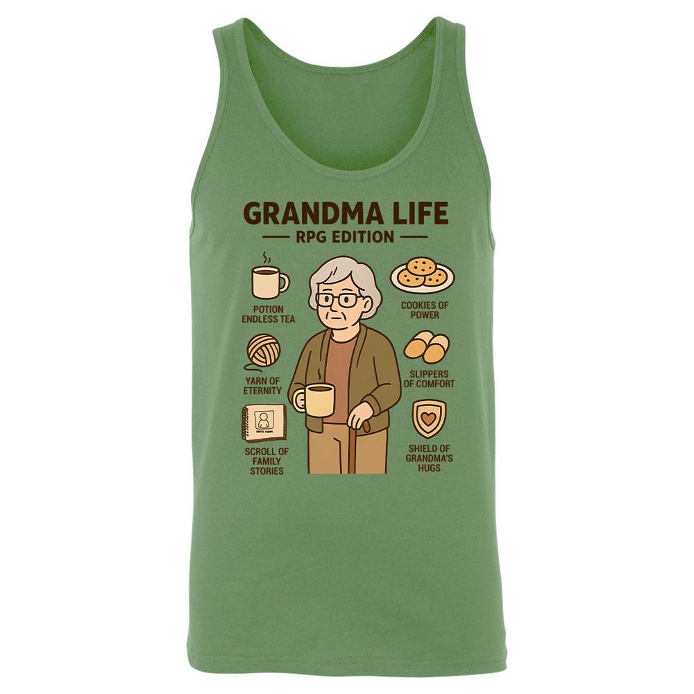 Grandma Life RPG Edition Unisex Jersey Tank - Leaf - 10