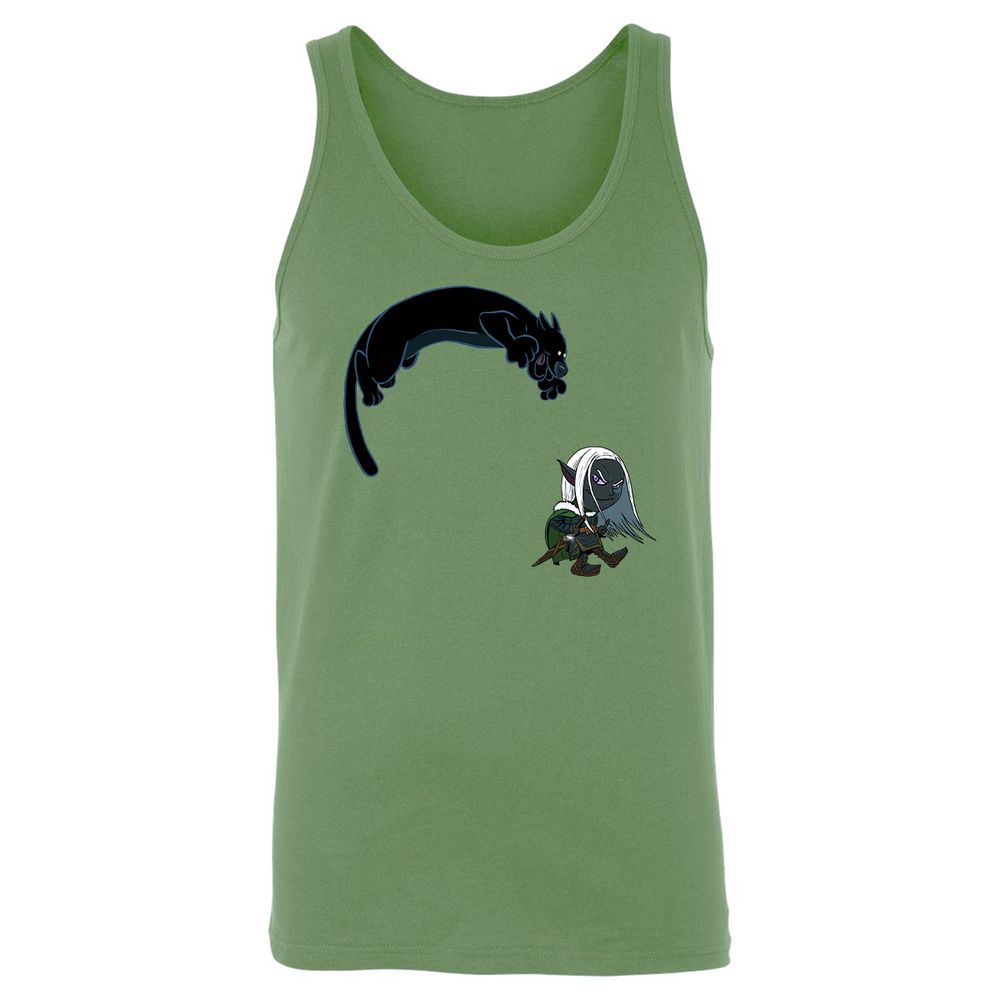 Drizzt And Guenhwyvar Unisex Jersey Tank - Leaf - 10
