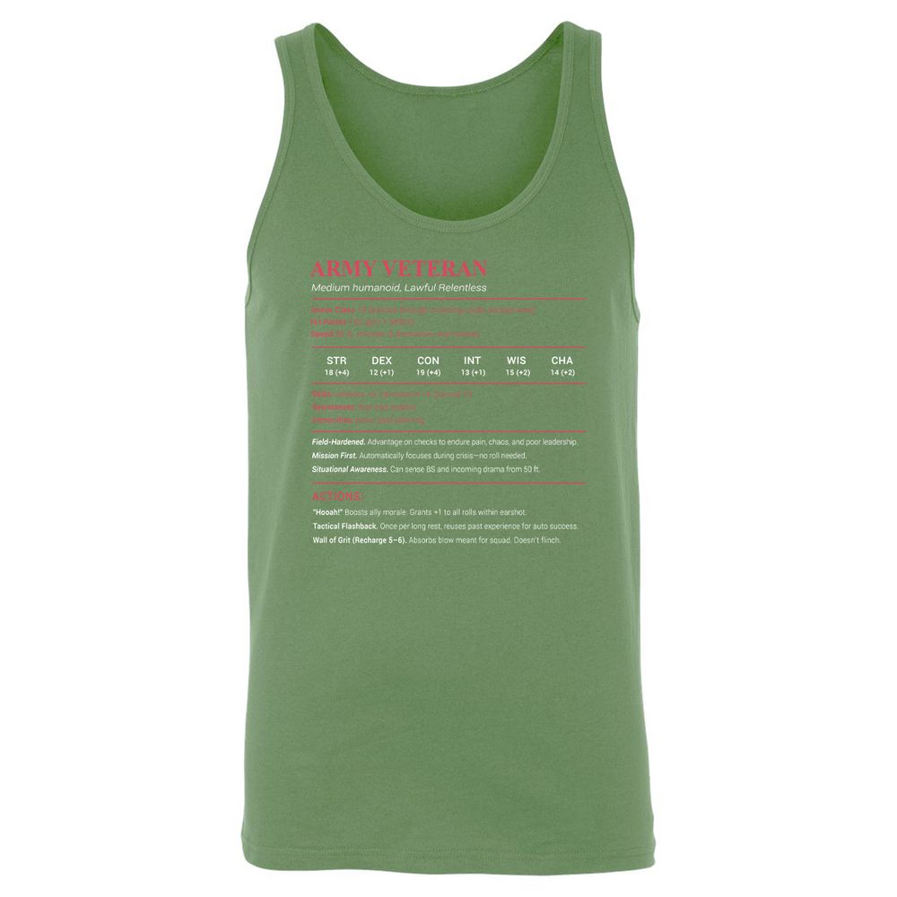 Army Veteran Unisex Jersey Tank - Leaf - 10