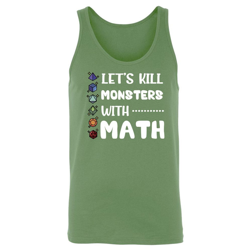 Let's Kill Monsters With Math Unisex Jersey Tank - Leaf - 10