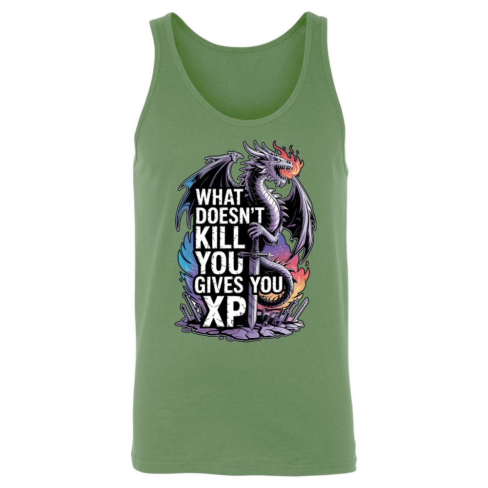 What Doesn't Kill You Dragon Unisex Jersey Tank - Leaf - 10
