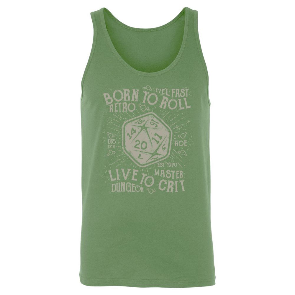Born To Roll Live To Crit Unisex Jersey Tank - Leaf - 10