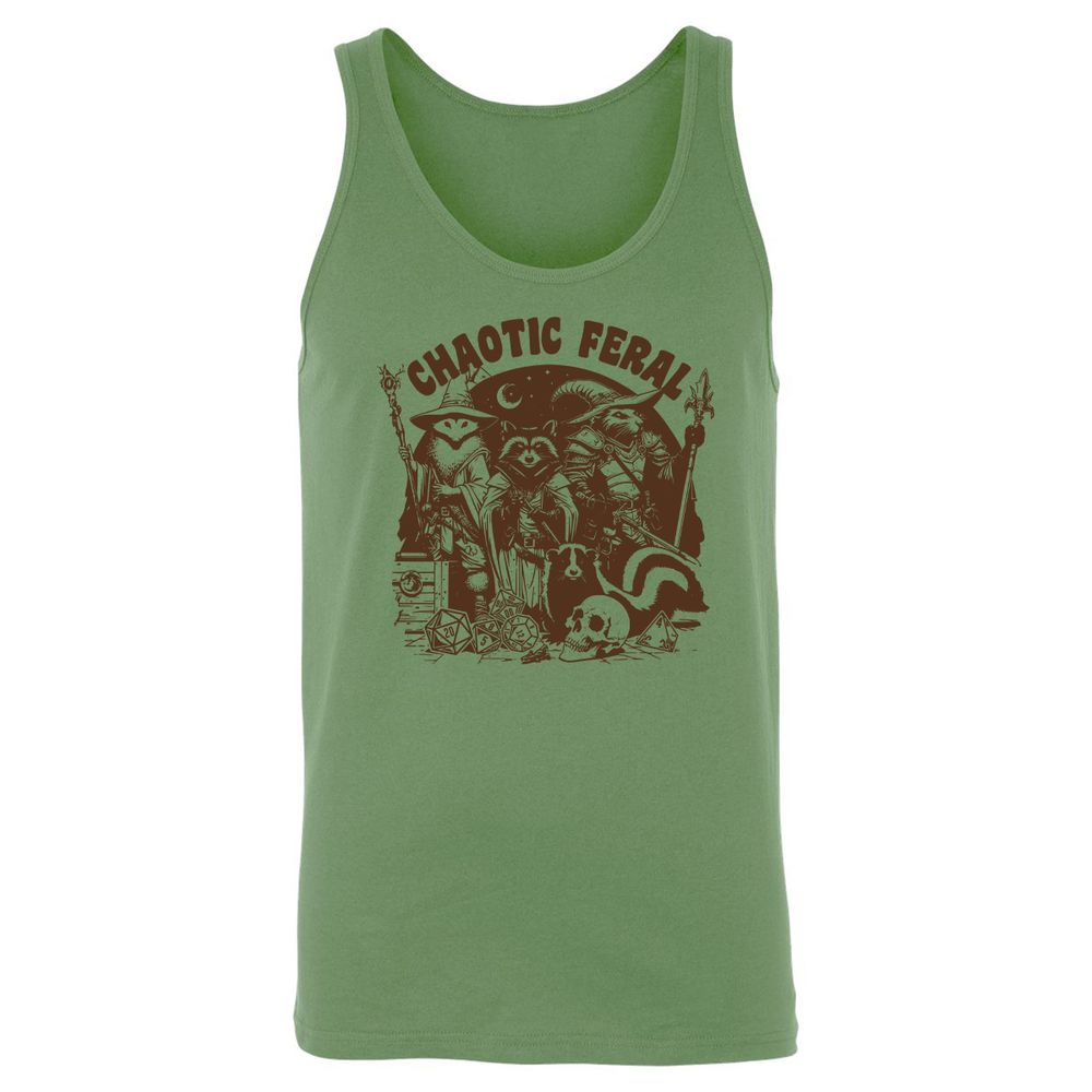 Raccoon Chaotic Feral Unisex Jersey Tank - Leaf - 10
