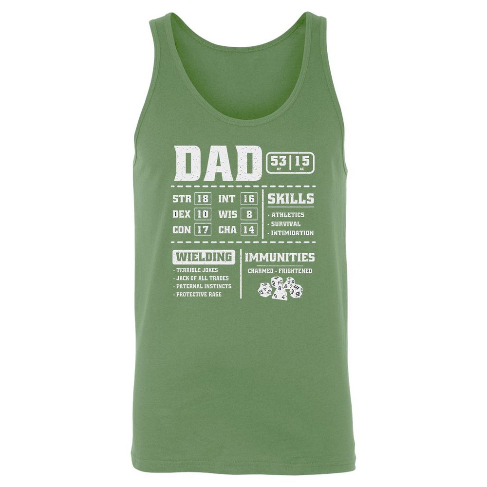 Dad Stat Block 2 Unisex Jersey Tank - Leaf - 10