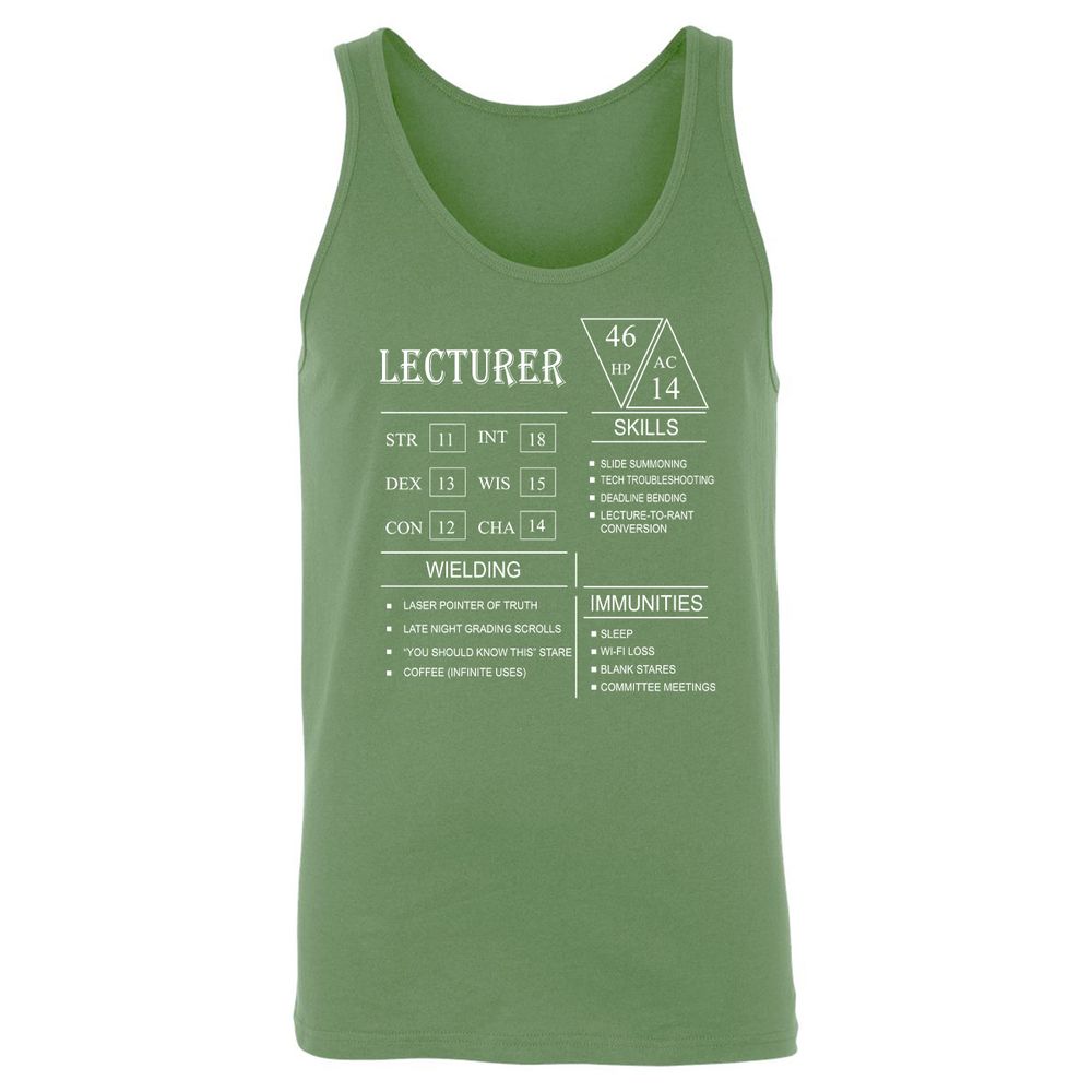 Lecturer New Unisex Jersey Tank - Leaf - 10