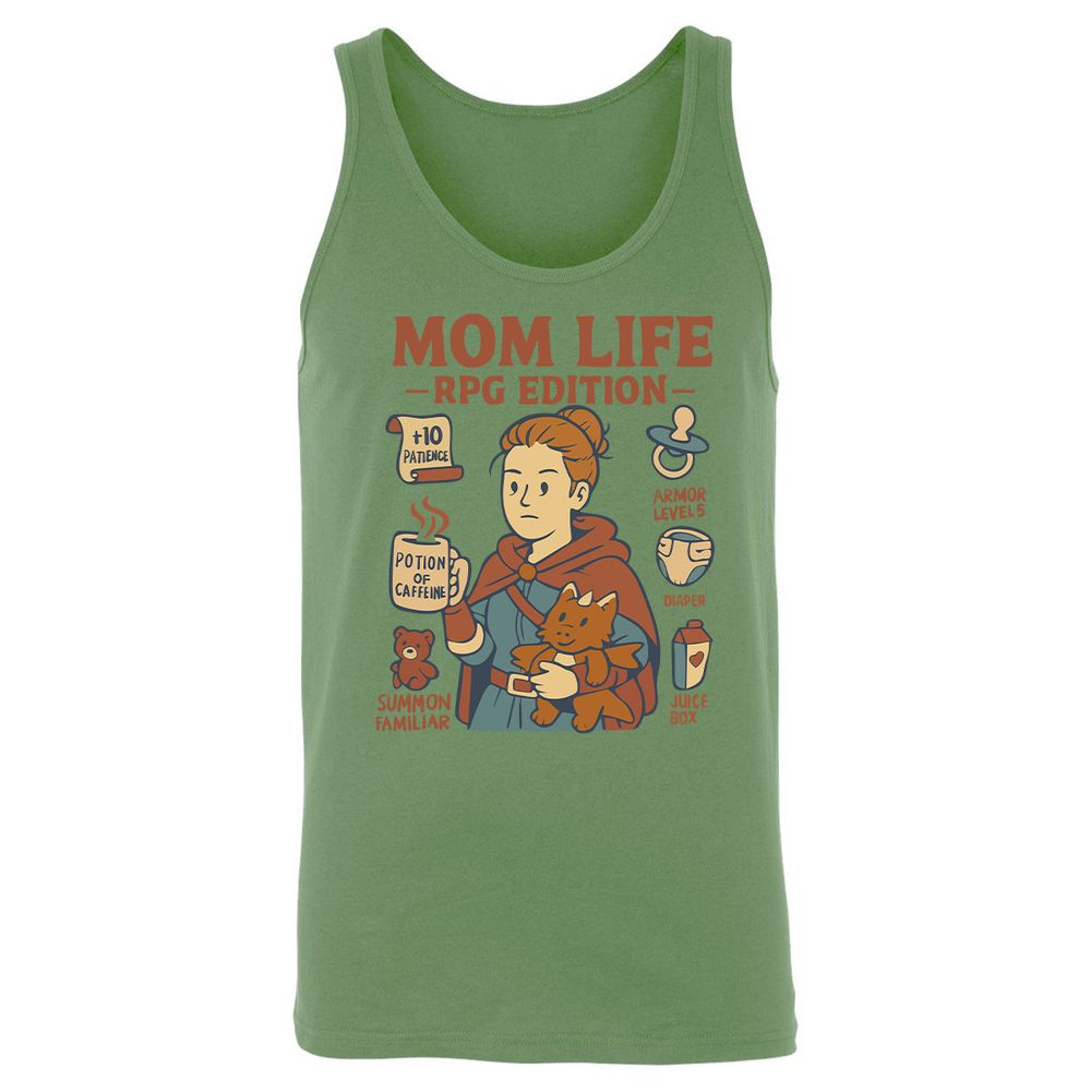 Mom Life RPG Edition Unisex Jersey Tank - Leaf - 10