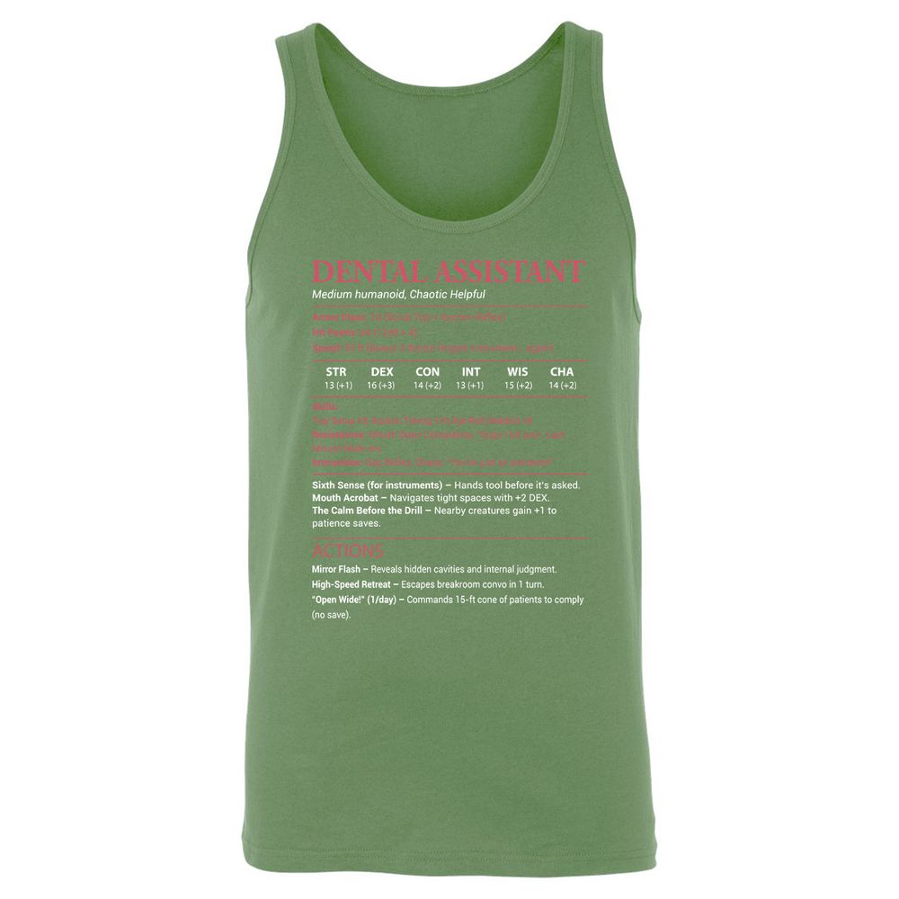 Dental Assistant Unisex Jersey Tank - Leaf - 10
