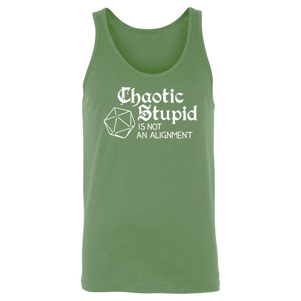 Chaotic Stupid Is Not An Alignment Unisex Jersey Tank - Leaf - 10