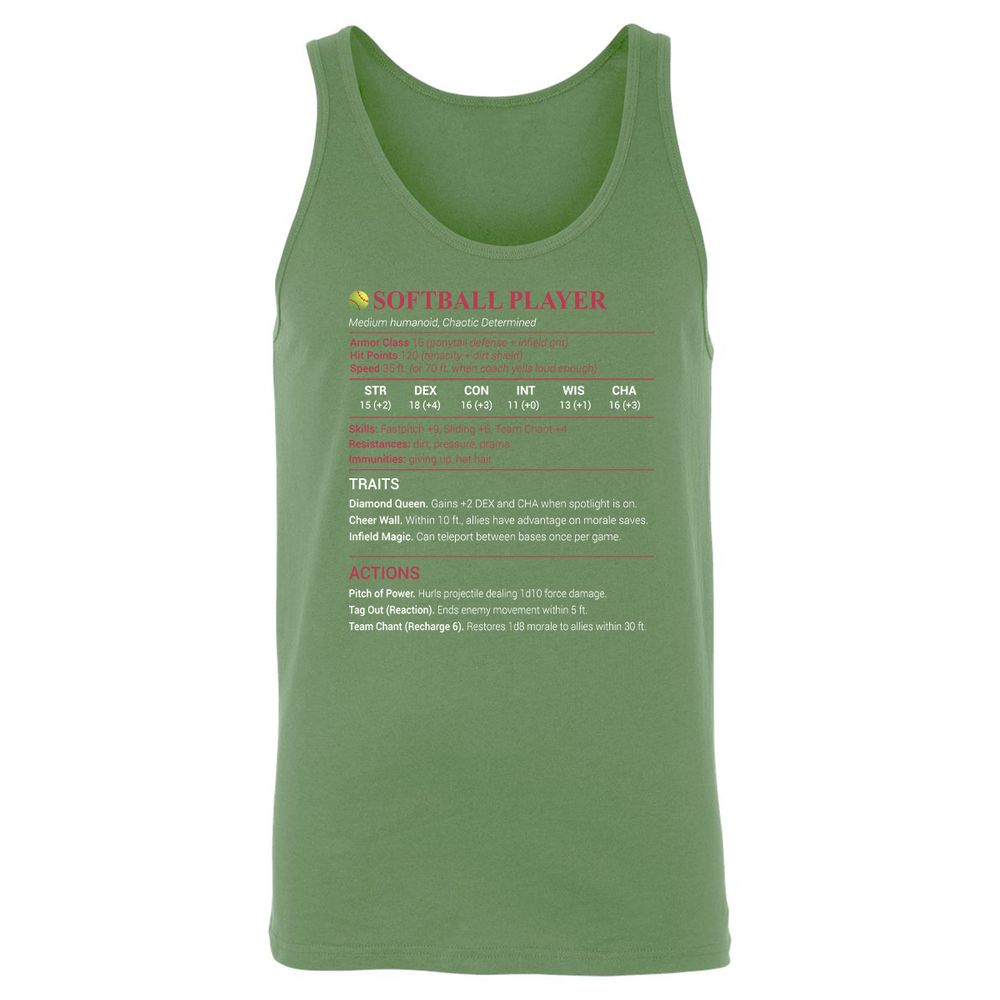 Softball Player Unisex Jersey Tank - Leaf - 10