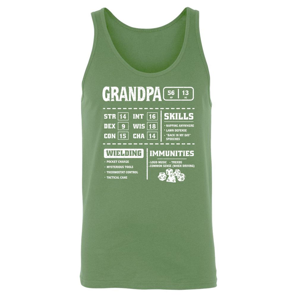 Grandpa Stats 2 Unisex Jersey Tank - Leaf - 10
