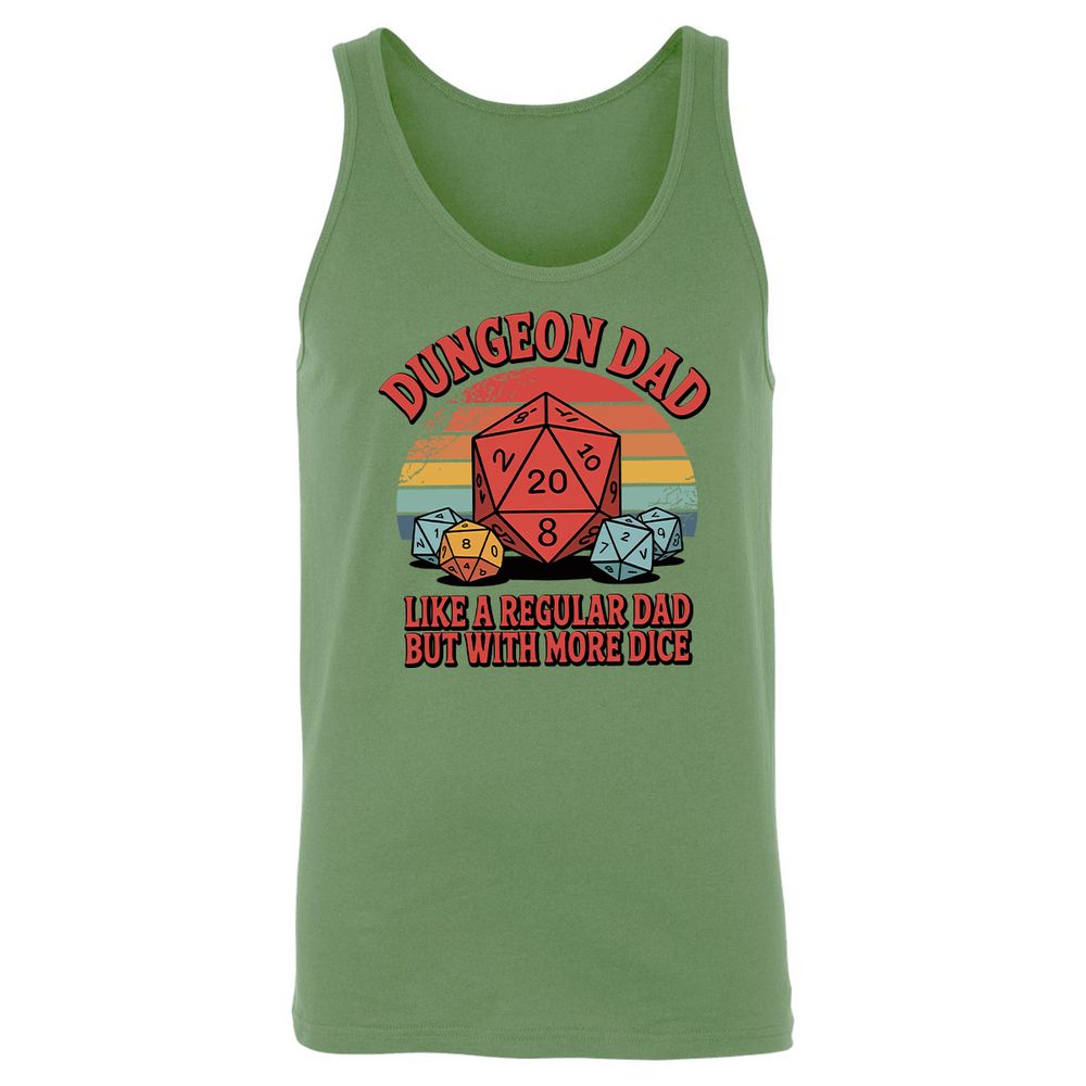 Dungeon Dad With More Dice Unisex Jersey Tank - Leaf - 10