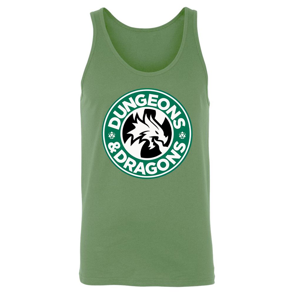 D&D Coffee Unisex Jersey Tank - Leaf - 10