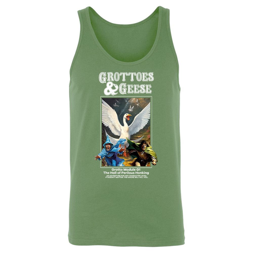 Grottoes & Geese Unisex Jersey Tank - Leaf - 10