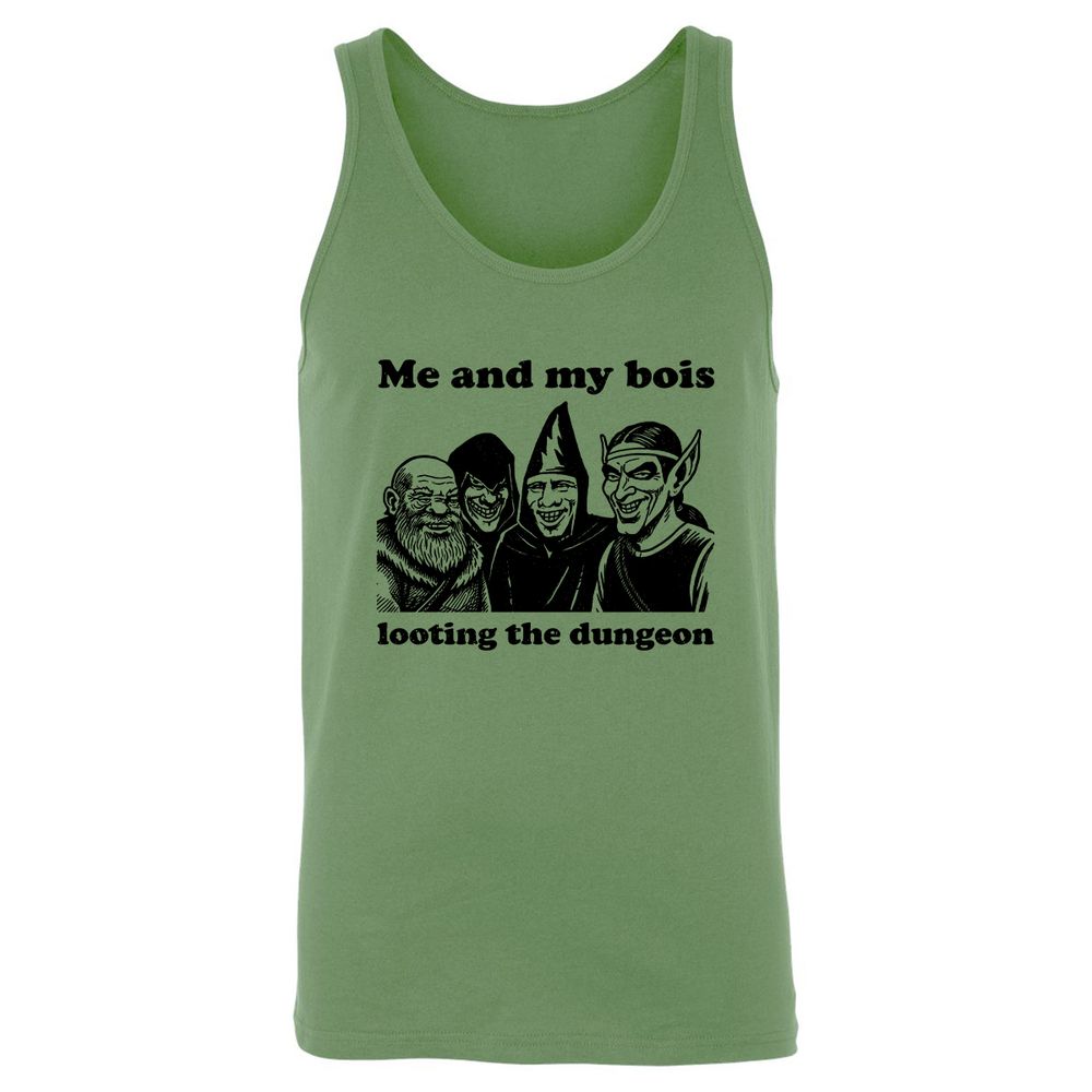 Me and my bois looting the dungeon Unisex Jersey Tank - Leaf - 10