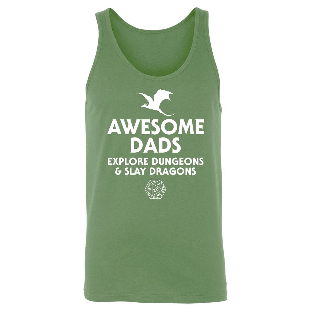 Awesome Dads Slay Dragons Unisex Jersey Tank - Leaf - 10