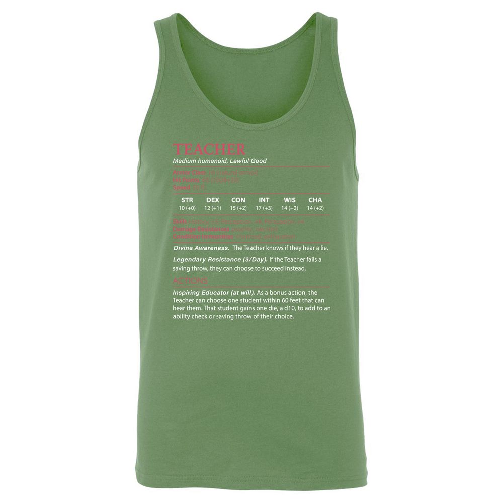 Teacher Unisex Jersey Tank - Leaf - 10