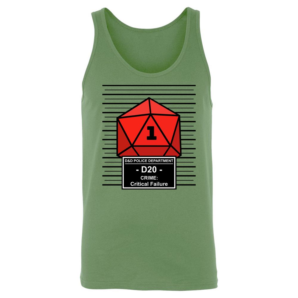 D20 Arrested For Critical Failure Unisex Jersey Tank - Leaf - 10