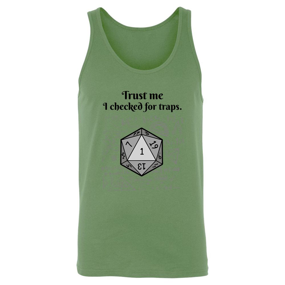 Trust me, I checked for traps. Unisex Jersey Tank - Leaf - 10