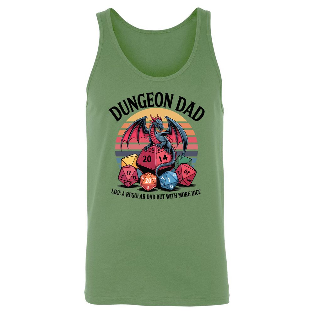 Dungeon Dad With More Dice Unisex Jersey Tank - Leaf - 10