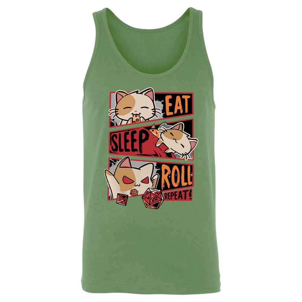 Eat Sleep Roll Repeat Unisex Jersey Tank - Leaf - 10